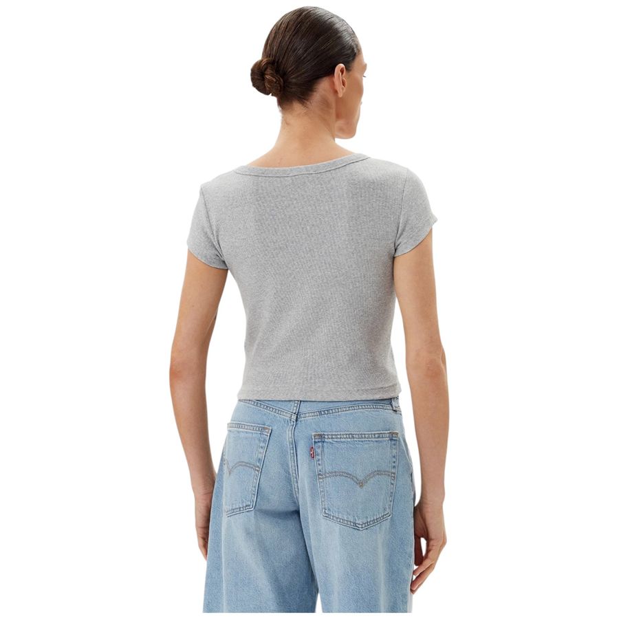 A - Woven Label 2X2 Rib Baby Tee t-shirt manica corta da donna Calvin Klein | LV047C200GP79